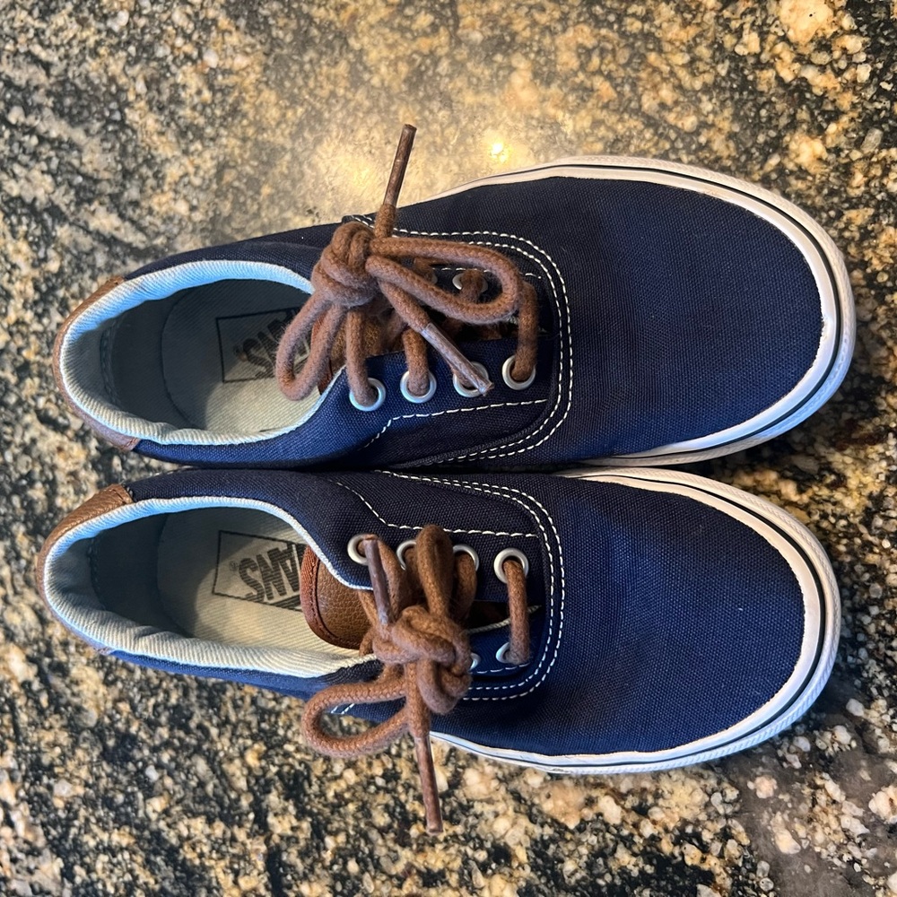 Vans Kids Dark Blue and Brown Sneakers